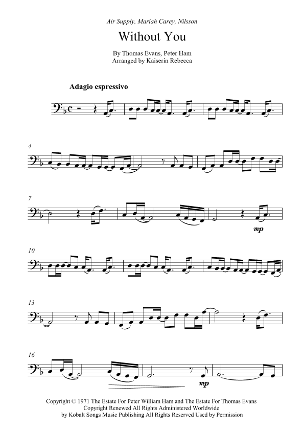 Without You (arr. Kaiserin Rebecca)