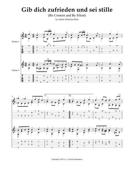 Gib dich zufrieden und sei stille (Be Content and Be Silent) (arr. Mark Phillips)