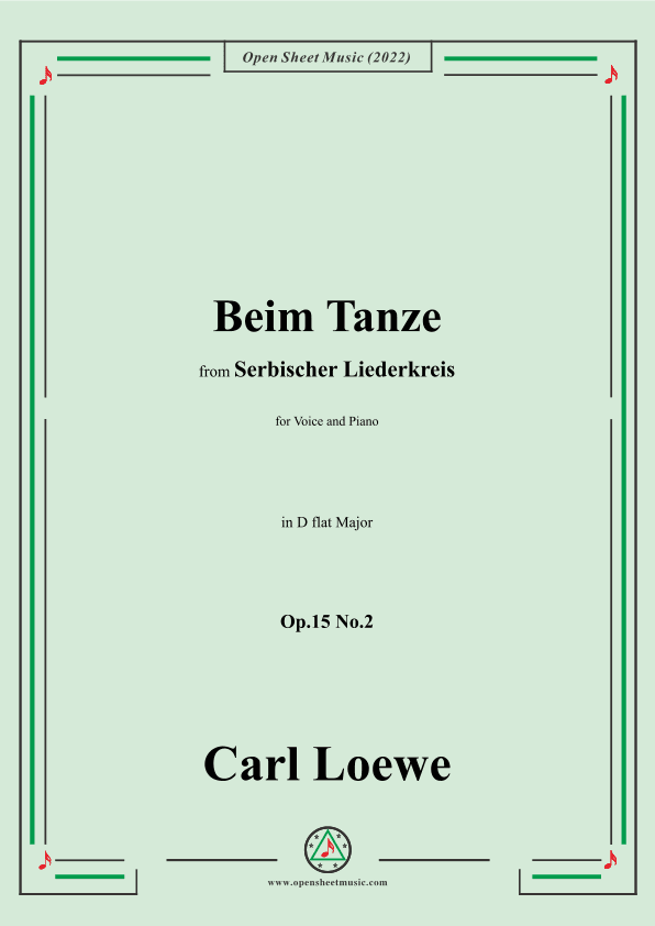 Loewe-Beim Tanze,in D flat Major,Op.15 No.2 (arr. OSM Press)