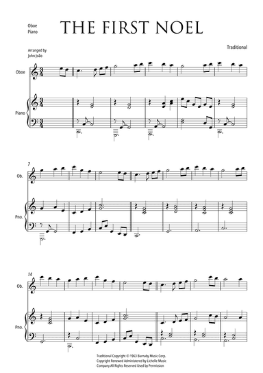 The First Noel (Oboe and Piano) (arr. John João)