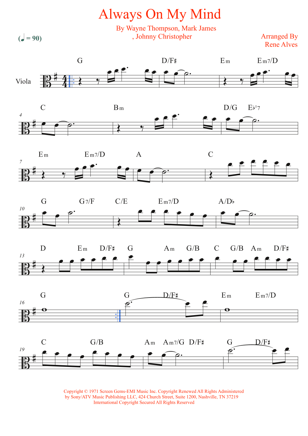 Always On My Mind (arr. Rene Alves)