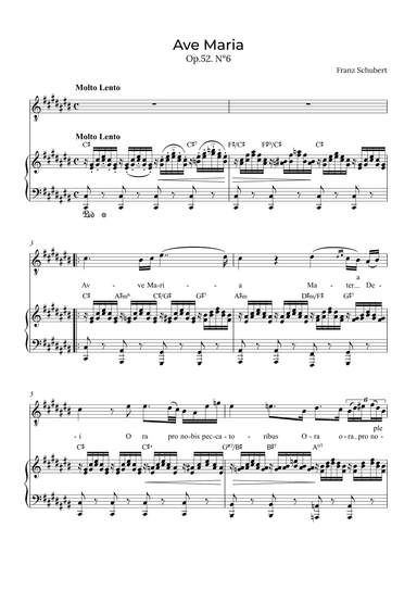 Ave Maria Schubert - Tenor with chords in C# (arr. Alex Nunes Rodrigues)