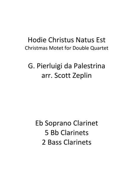 Hodie Christus Natus Est (arr. Scott Zeplin)
