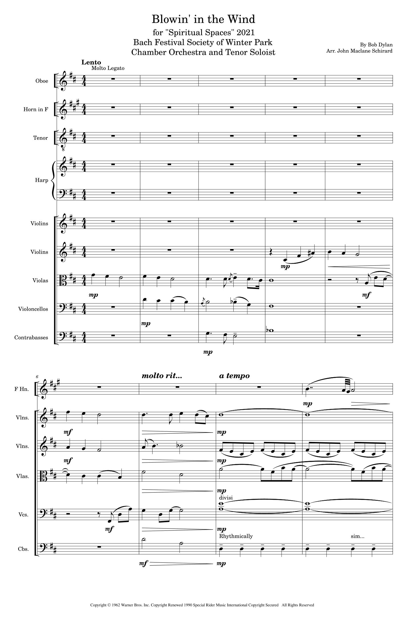 Blowin' In The Wind (arr. John Maclane Schirard)