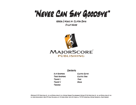 Never Can Say Goodbye (arr. MAJOR SCORE PUBLISHING TM.)