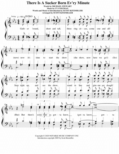There Is A Sucker Born Ev'ry Minute (arr. Scott Kitzmiller)