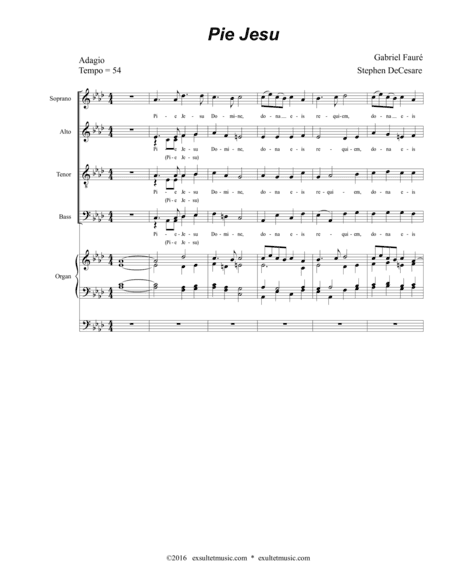 Pie Jesu (for SATB and Organ) (arr. Stephen DeCesare)