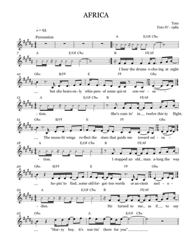 Africa (arr. Brock Chart)