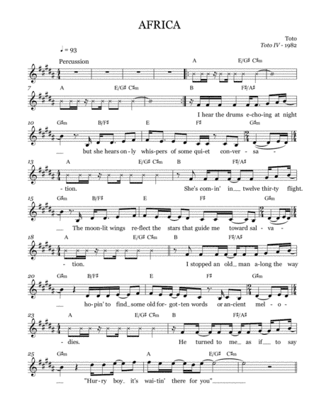 Africa (arr. Brock Chart)