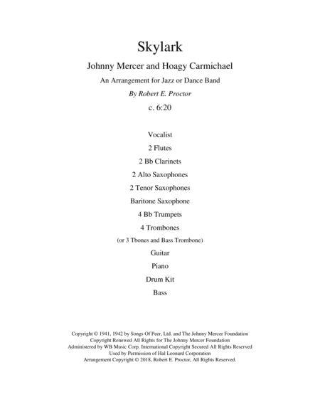 Skylark (arr. Robert E. Proctor)