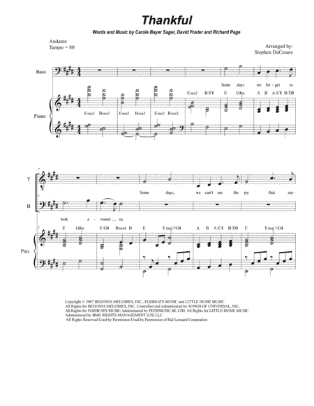Thankful (arr. Stephen DeCesare)