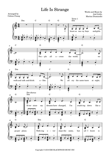 Life Is Strange (arr. Celena Chang)