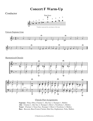 CONCERT F WARM-UP (concert band; score, parts, license to copy)
