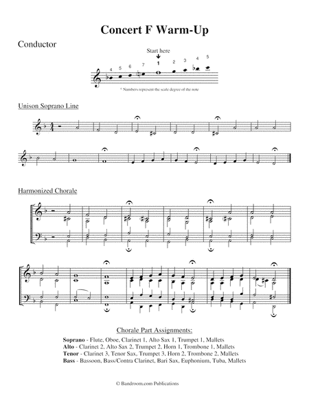CONCERT F WARM-UP (concert band; score, parts, license to copy)