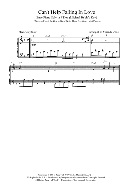Can't Help Falling In Love (arr. Miranda Wong)