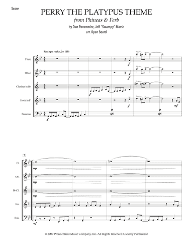 Perry The Platypus Theme (arr. Ryan Beard)