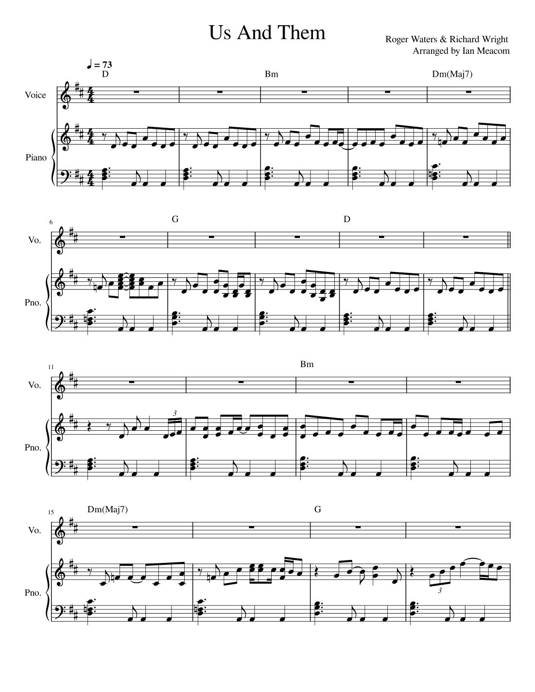 Us And Them (arr. Ian Meacom)