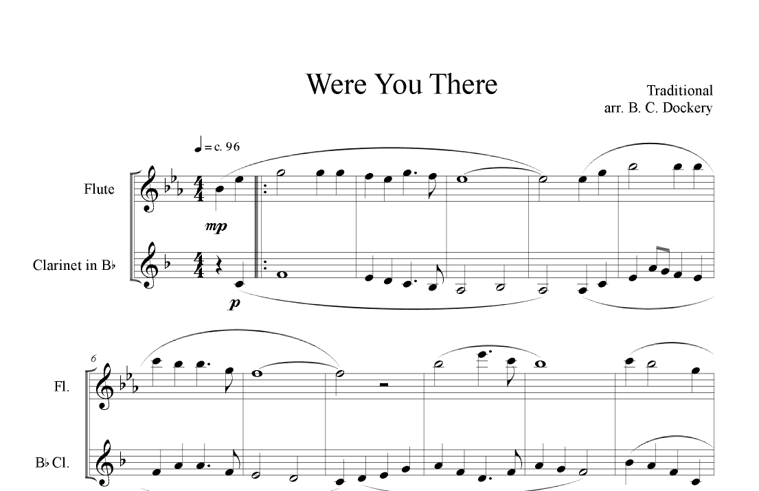 Were You There (Flute and Clarinet Duet) (arr. B. C. Dockery)