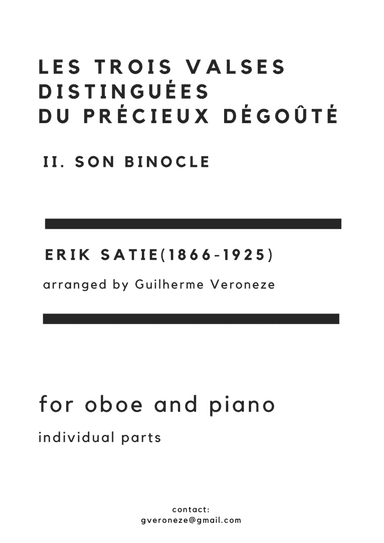 Les trois valses distinguées  du précieux dégoûté. II. Son Binocle (Recorder + Piano) (arr. Guilherme Veroneze)
