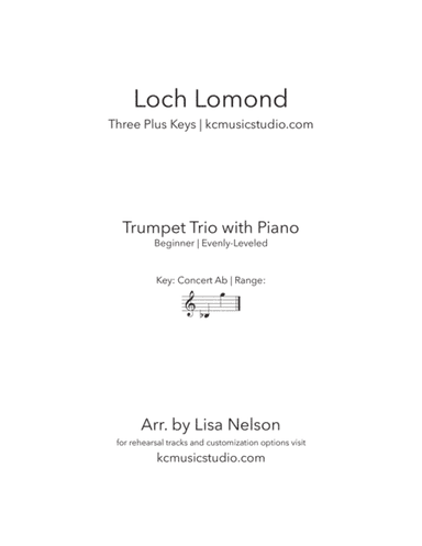 Loch Lomond | Trumpet Trio with Piano Accompaniment (arr. Lisa Nelson)