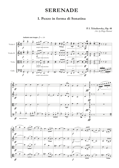 Serenade Op. 48 for String Quartet (arr. Diego Marani)