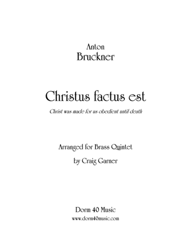 Christus factus est (arr. Craig Garner)