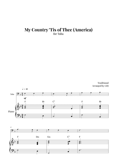 My Country 'Tis of Thee (America) (arr. GDJ)