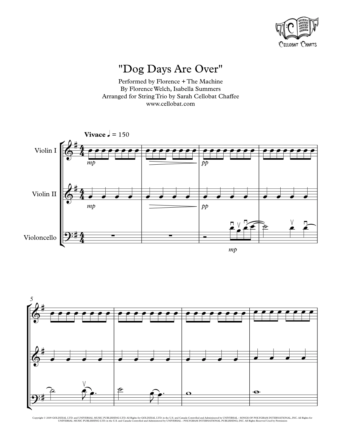 Dog Days Are Over (arr. Sarah Cellobat Chaffee)