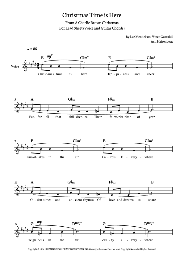 Christmas Time Is Here (arr. Heisenberg)