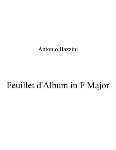 Feuillet d'Album in F Major (arr. theupperstaff.com)