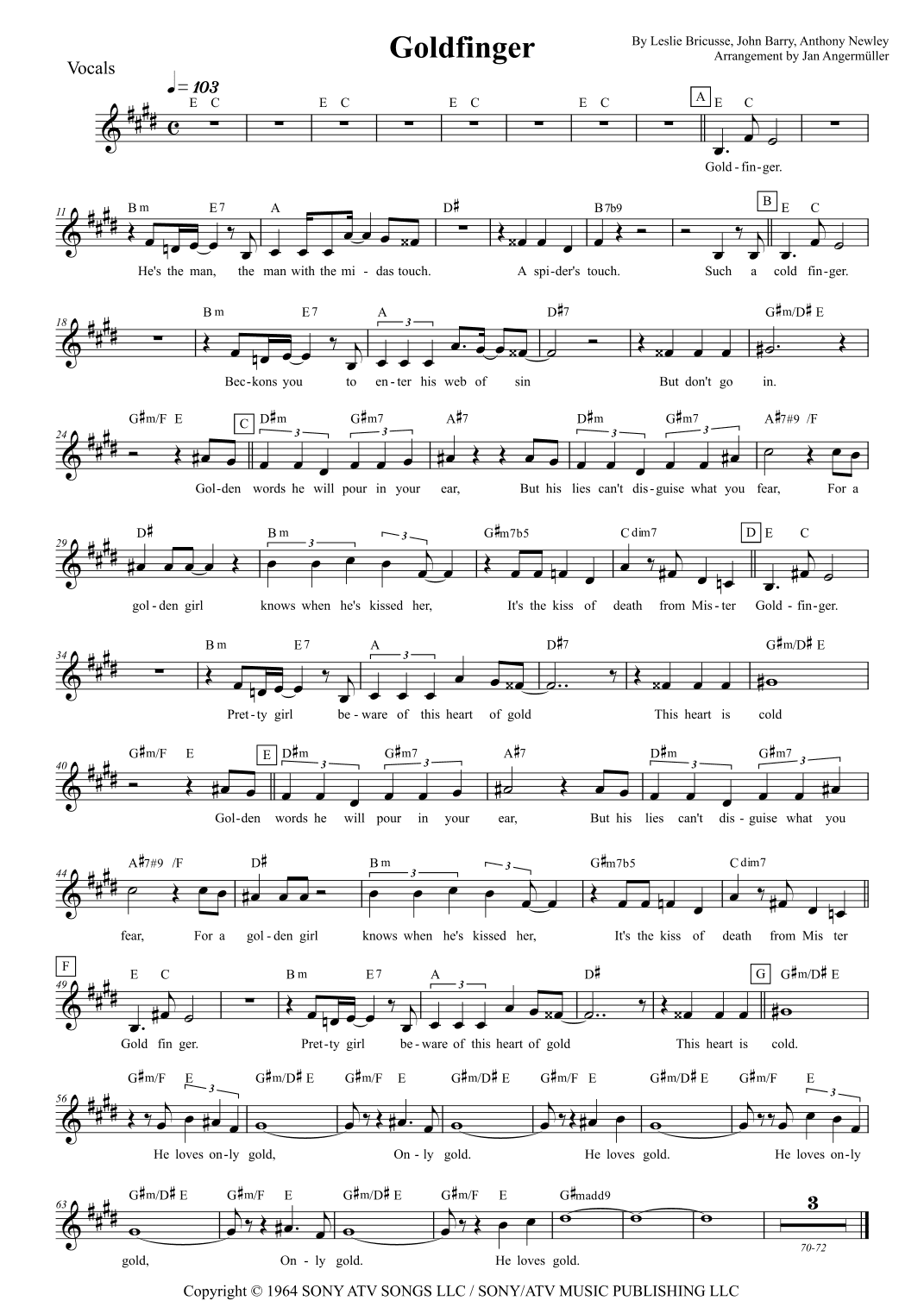 Goldfinger (vocal Version) (arr. Jan Angermüller)