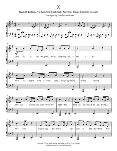 X (arr. Carolyn Medrano)