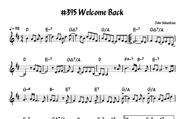 Welcome Back (arr. John Fries)