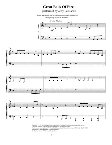 Great Balls Of Fire (arr. Misha Stefanuk)