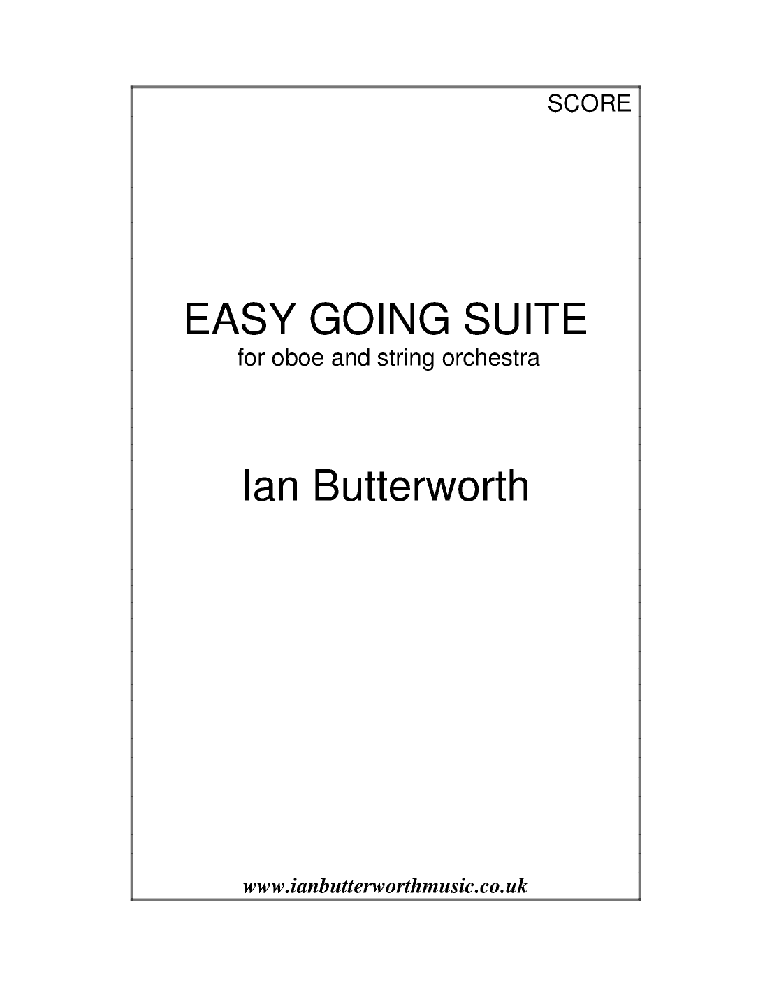 IAN BUTTERWORTH Easy Going Suite for oboe and strings