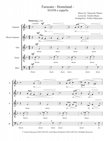 Furusato - Homeland - SSATB Acappella (arr. Yoshie Nakayama)