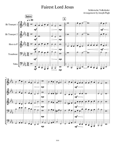 Fairest Lord Jesus (arr. Joseph Pugh)