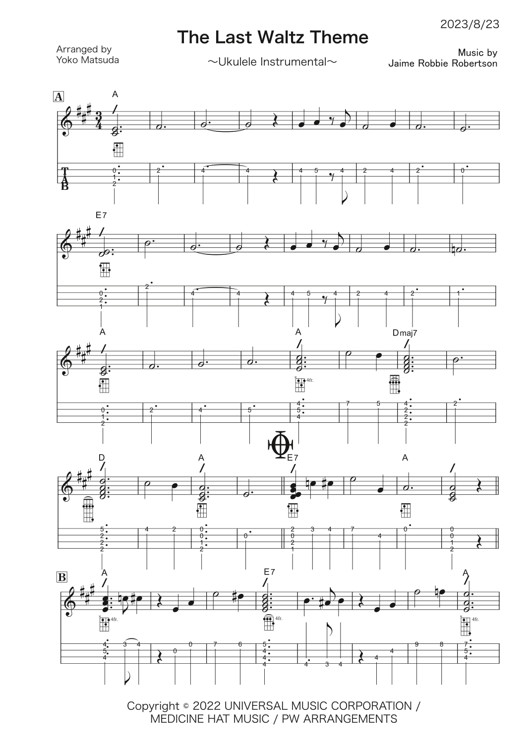 The Last Waltz Theme (arr. Yoko Matsuda)