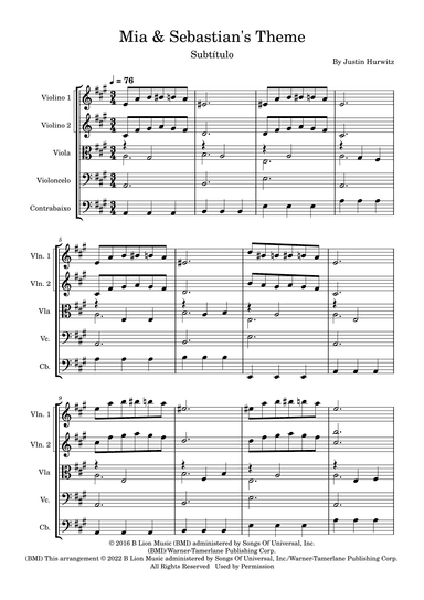 Mia & Sebastian's Theme (arr. Fernanda Moura)