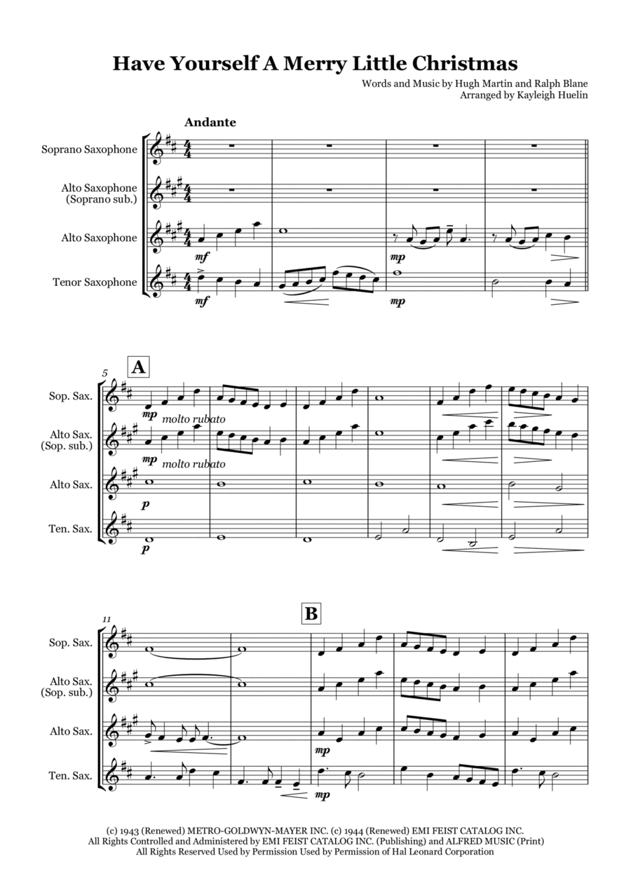 Have Yourself A Merry Little Christmas (arr. Kayleigh Huelin)