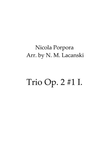 Trio Op. 2 #1 I. Adagio - Allegro (arr. Nick Lacanski)