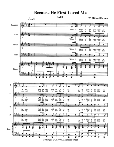 Because He  First Loved Me (arr. W. Michael Fortson)