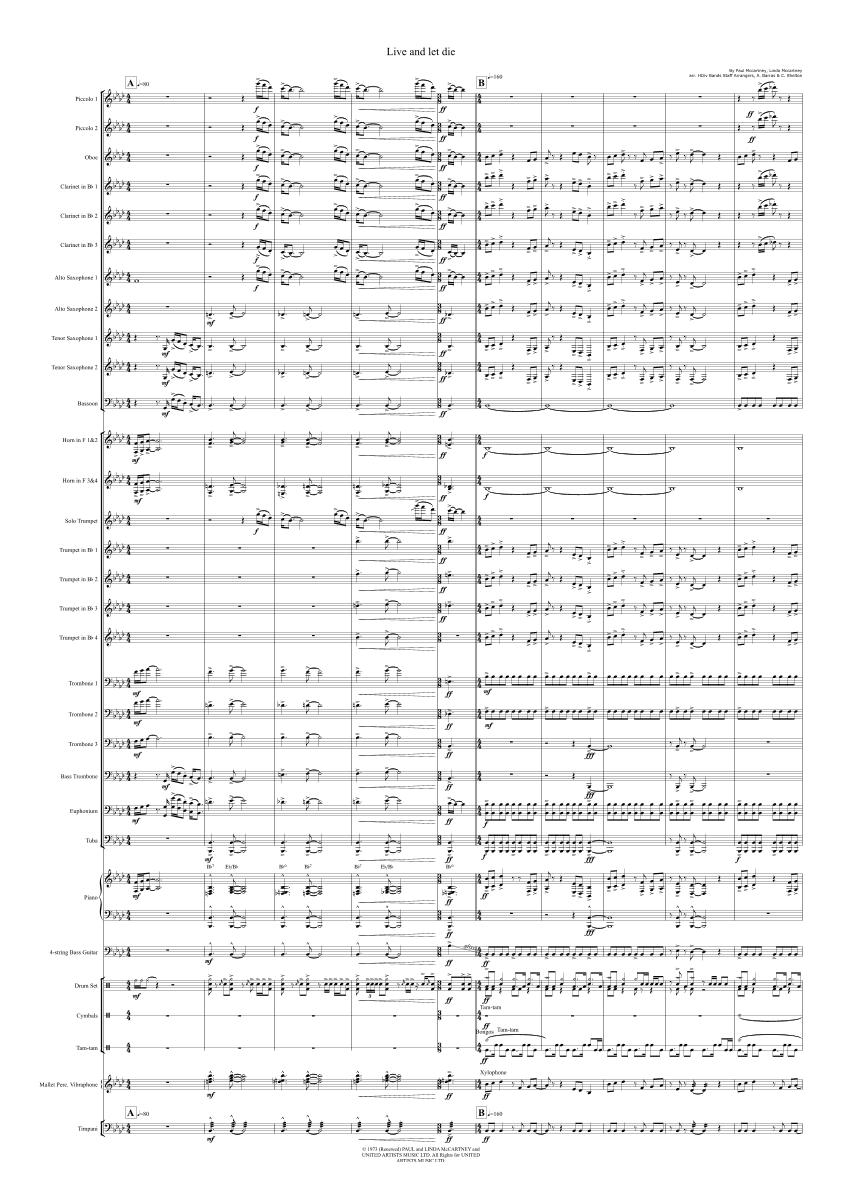 Live And Let Die (arr. The Fluffy Hat Music Co.)