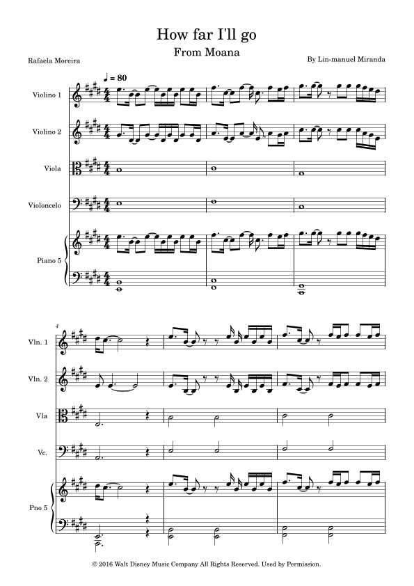 How Far I'll Go (arr. Rafaela Moreira)