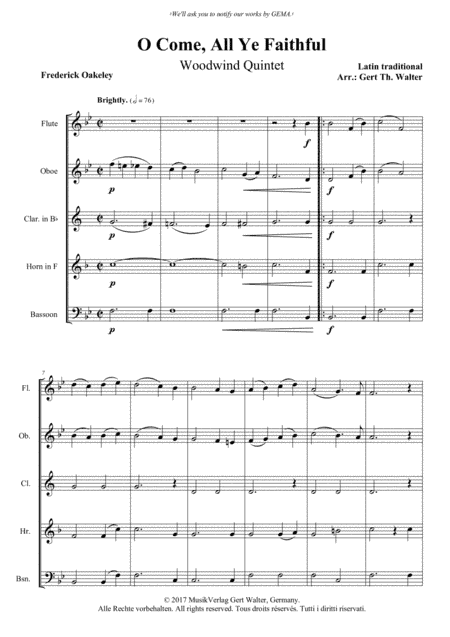 O Come, All Ye Faithful (arr. Gert Th. Walter)