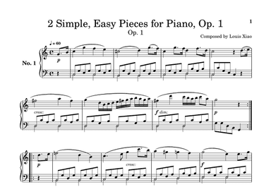 2 Simple, Easy Pieces for Piano