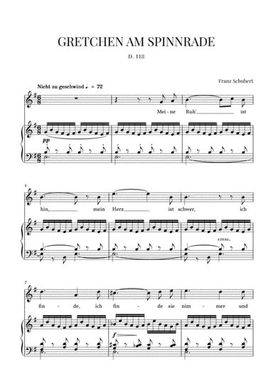 Gretchen am Spinnrade, D. 118 (E minor) (arr. Cadenza Editions)
