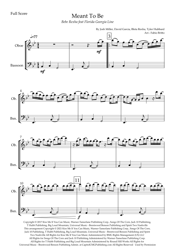Meant To Be (arr. Fabio Britto)