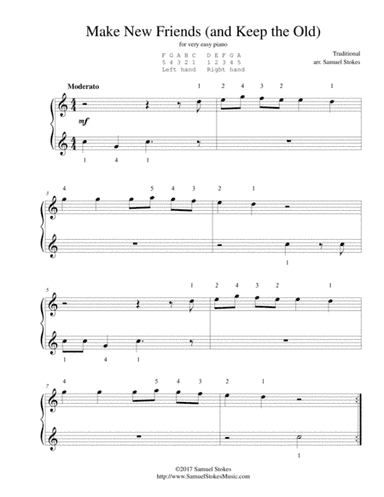 Make New Friends (and Keep the Old) - for very easy piano (arr. Samuel Stokes)