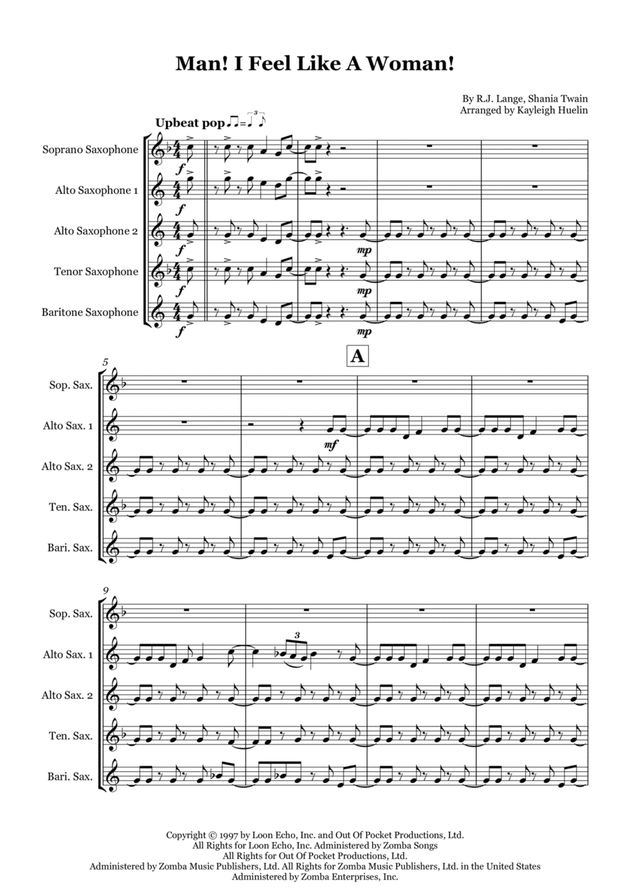 Man! I Feel Like A Woman! (arr. Kayleigh Huelin)